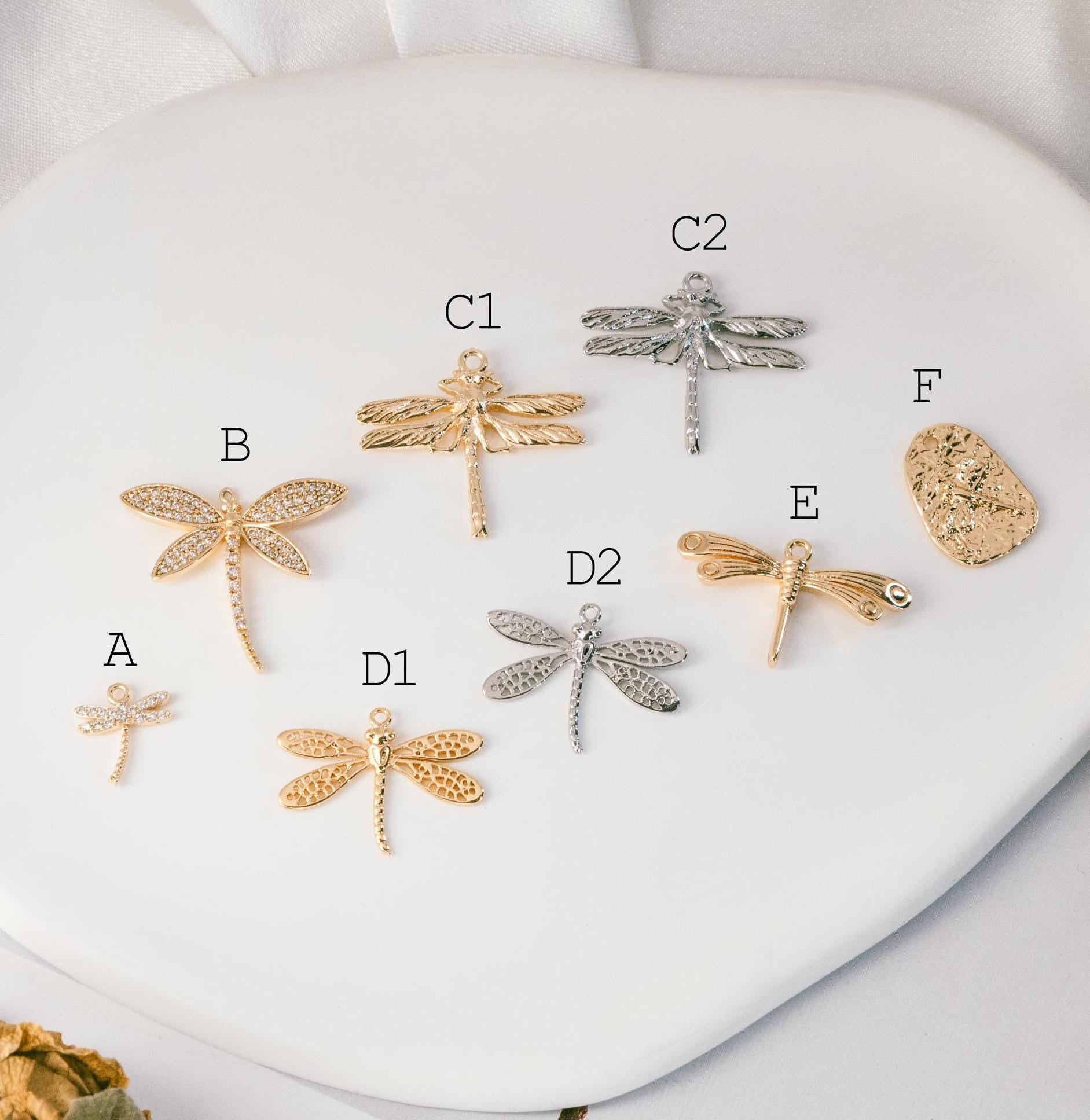 4pcs Dragonfly Charms for Crafting and Jewelry Design (GB-3196)