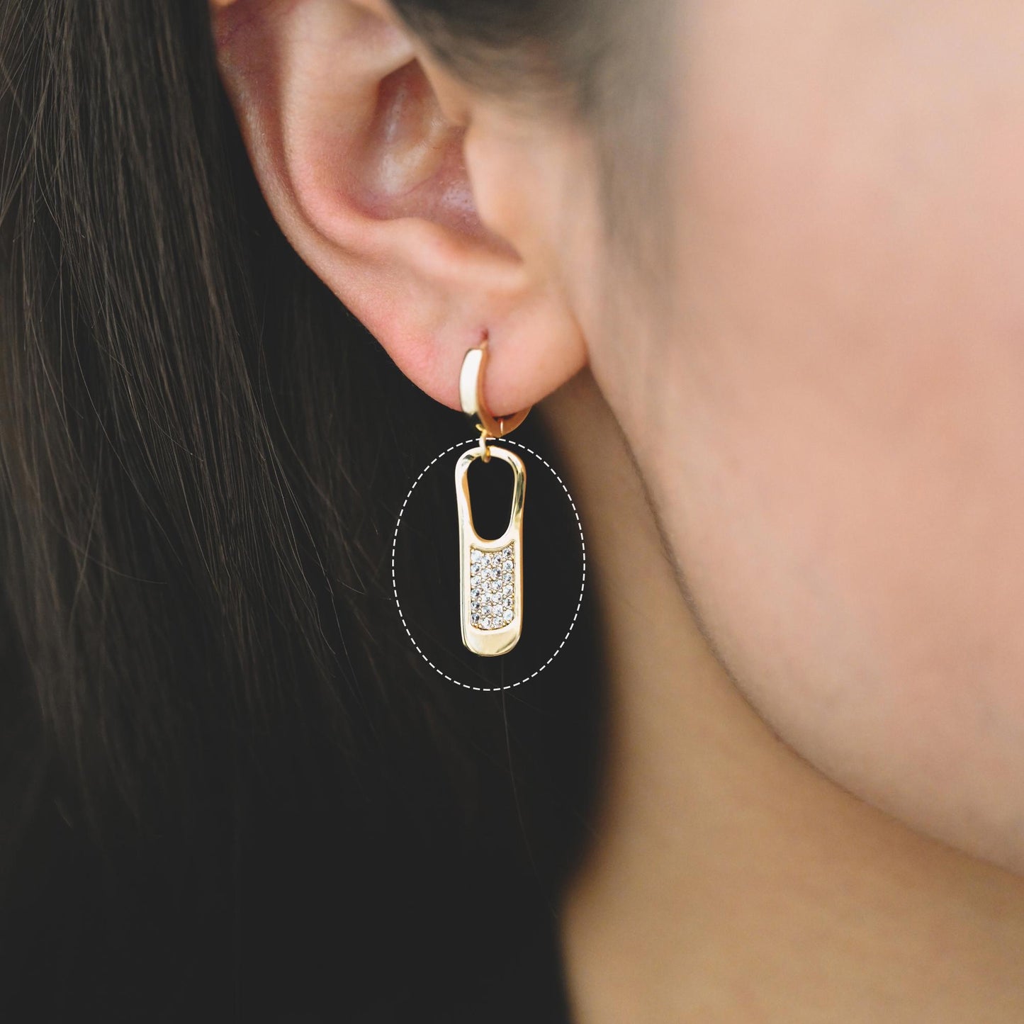 4pcs Gold Puff Mariner Link Charms, Zipper Charms, Soda Tab Charms, Earring Findings, Jewelry Supplies (GB-2132)