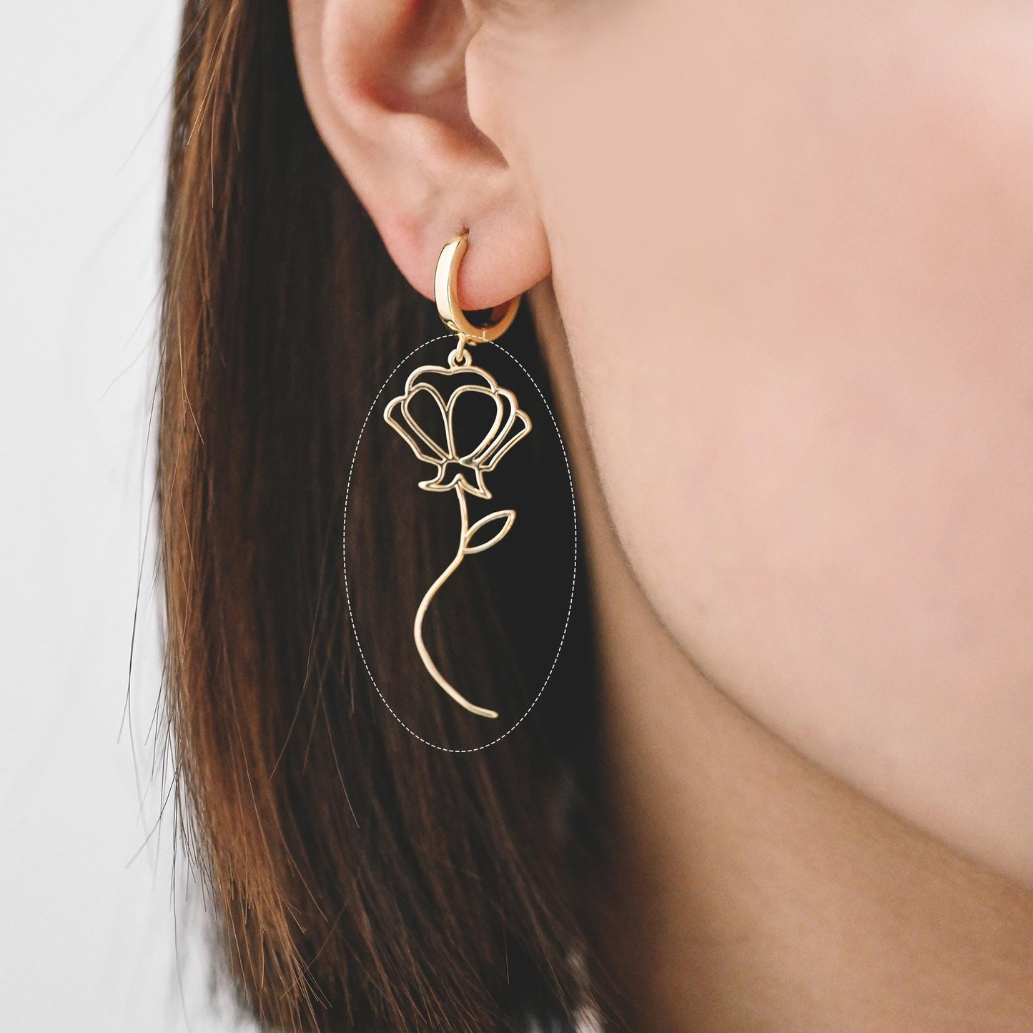 10pcs Gold Flower Leaf Charms, 18K Gold plated Brass, Dainty Earring Pendants (GB-4425)