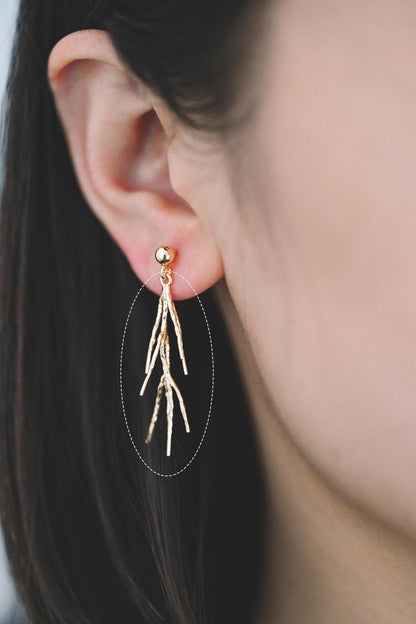 4pcs Gold Branch Charms , Real Gold Plated Brass, Christmas Pendants, Jewelry Making, Diy Material, Jewelry Supplies (GB-2672)