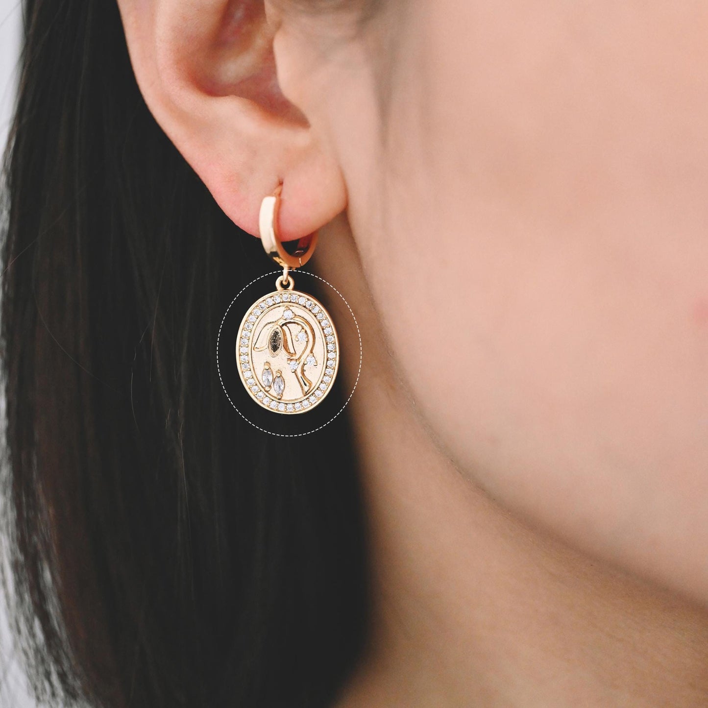 4pcs Gold Flower Charms, 18K Gold plated Brass, Flower Earring Pendants (GB-1281)