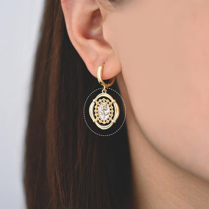 4pcs Gold Flower Charms, 18K Gold plated Brass, Flower Earring Pendants (GB-1281)