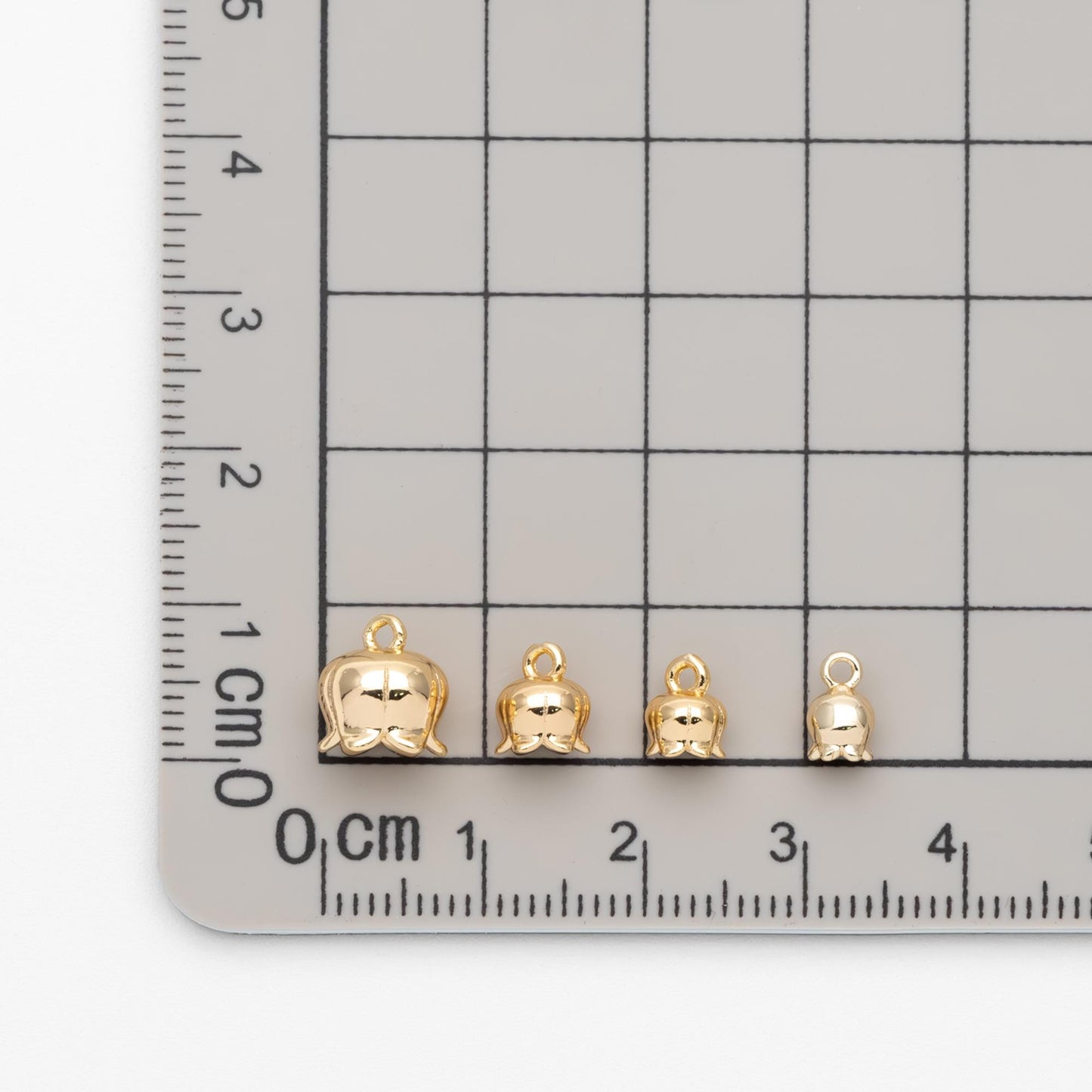 10pcs Gold Flower Charms, 18K Real Gold plated Brass, Lily Of The Valley, Flower Bead Cap (GB-3799)