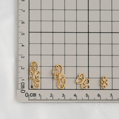 10pcs Gold Filigree Flower Charm Pendants, Gold plated Brass, Jewelry Making, Diy Material, Jewelry Supplies (GB-114)