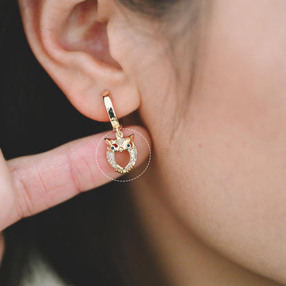 10pcs Gold Owl Charms , Real Gold plated Brass, Cute Owl Pendants (GB-176)