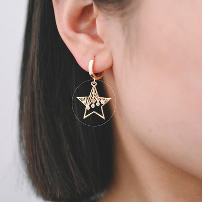 4pcs CZ Pave Geometric Charms: 18K Gold/Rhodium Plated Brass, DIY Jewelry Pendants (GB-2273)