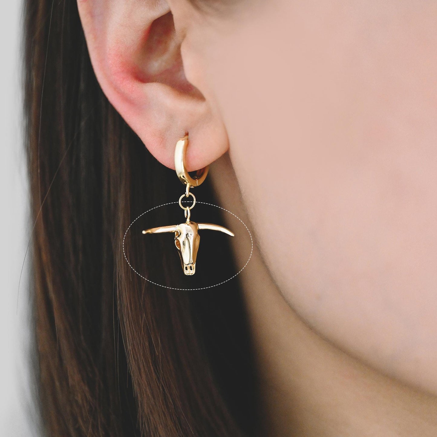 4pcs Gold/ Silver Tone OX Head Skull Charm, Ox Horn Charm, Real Gold/ Rhodium plated Brass, Buffalo Head Pendant (GB-3616)