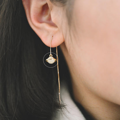 4pcs CZ pave Gold Saturn Charms , Gold plated Brass Planet Pendants, DIY Earring Necklace Components (GB-1173)