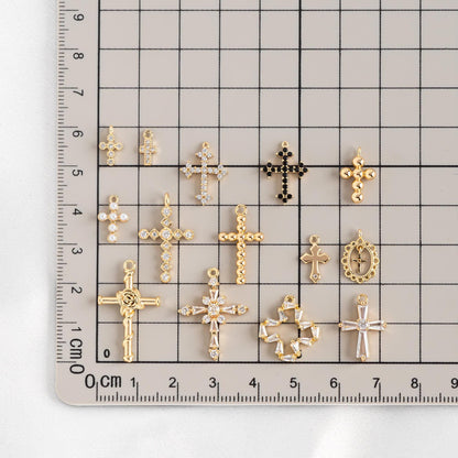 4pcs Cross Charm, Tiny Cross Charm, Cross Pendant, Cross Necklace Charm(GB-2731)