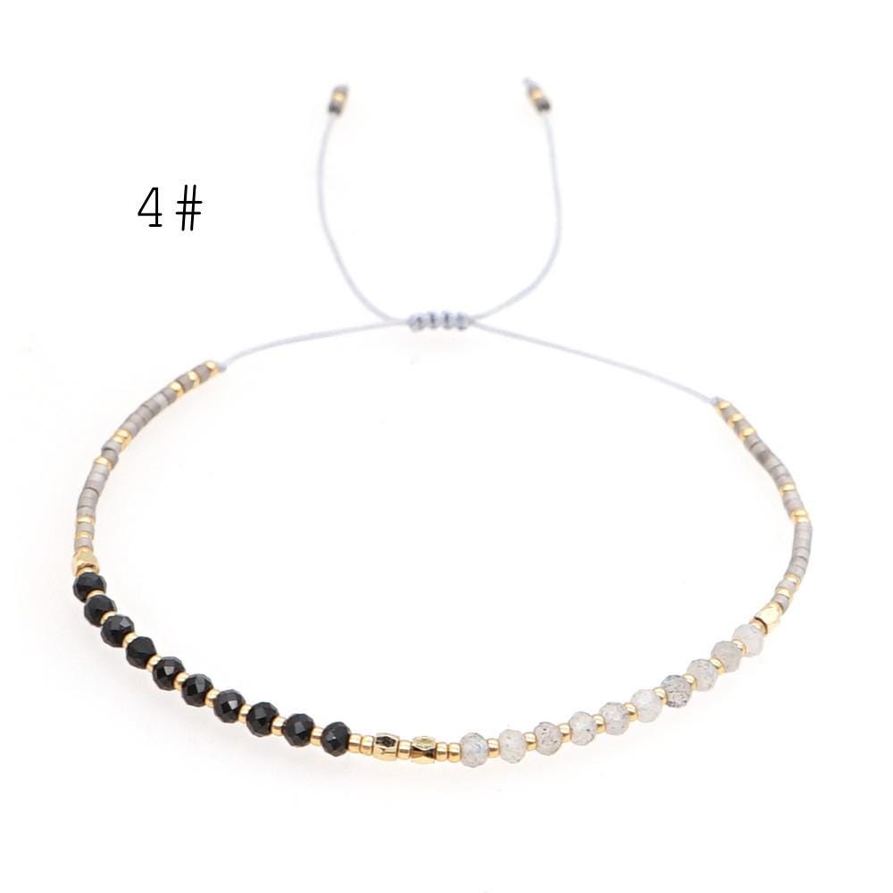 Adjustable String Bracelet, Miyuki Bracelet, Stone Bracelet, Tiny Beaded Bracelets, Layering Bracelet, Boho Bracelet (RM-62)