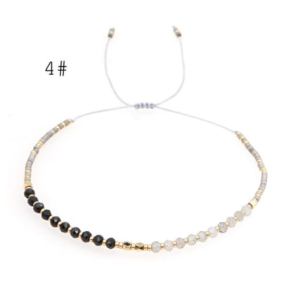 Adjustable String Bracelet, Miyuki Bracelet, Stone Bracelet, Tiny Beaded Bracelets, Layering Bracelet, Boho Bracelet (RM-62)