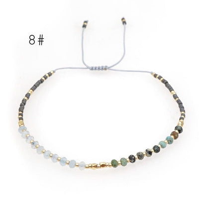 Adjustable String Bracelet, Miyuki Bracelet, Stone Bracelet, Tiny Beaded Bracelets, Layering Bracelet, Boho Bracelet (RM-62)