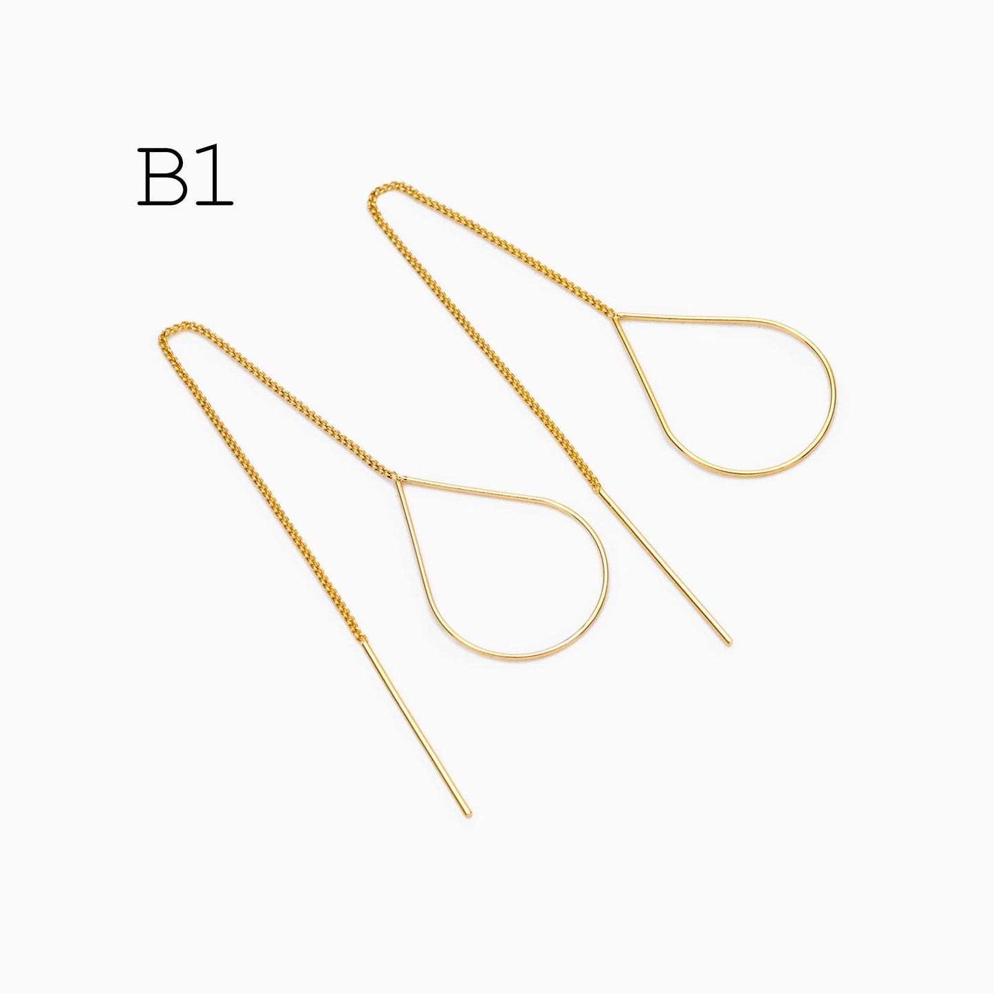 10pcs Gold/ Silver Ear Threader Earrings, Minimalist Style (GB-1735)