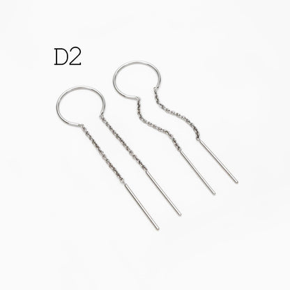 10pcs Gold/ Silver Ear Threader Earrings, Minimalist Style (GB-1735)