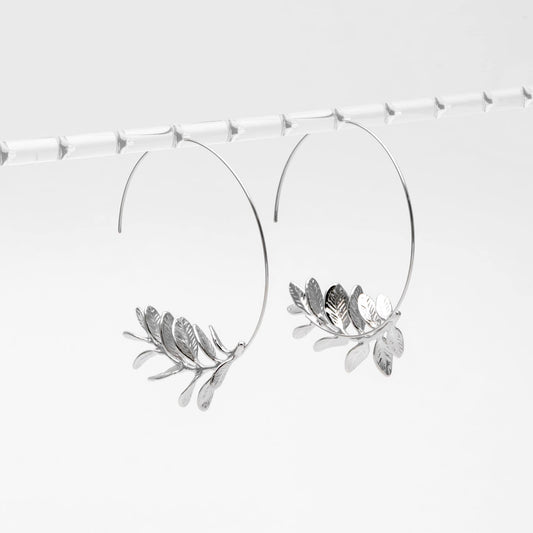 4pcs Gold/ Silver Tone Leaf Ear Hooks, Dainty Branch Earring (GB-4653)