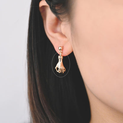 4pcs Gold/ Silver Hand Charms, Gold/ Rhodium plated Brass, DIY Jewelry Making Supplies (GB-4156)