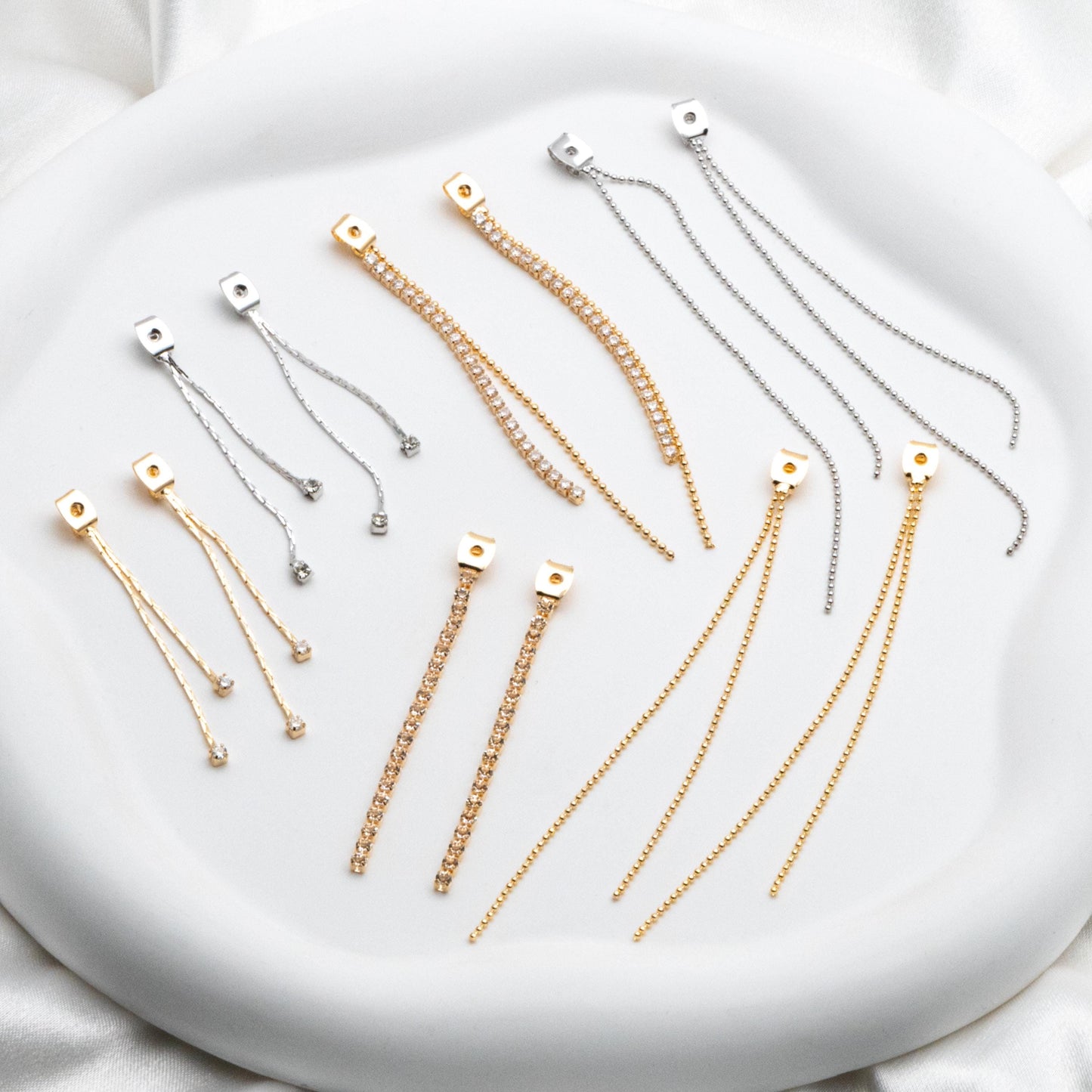 10pcs Trendy Tassel Ear Nuts, Tassel Ear Back Stoppers (GB-245)