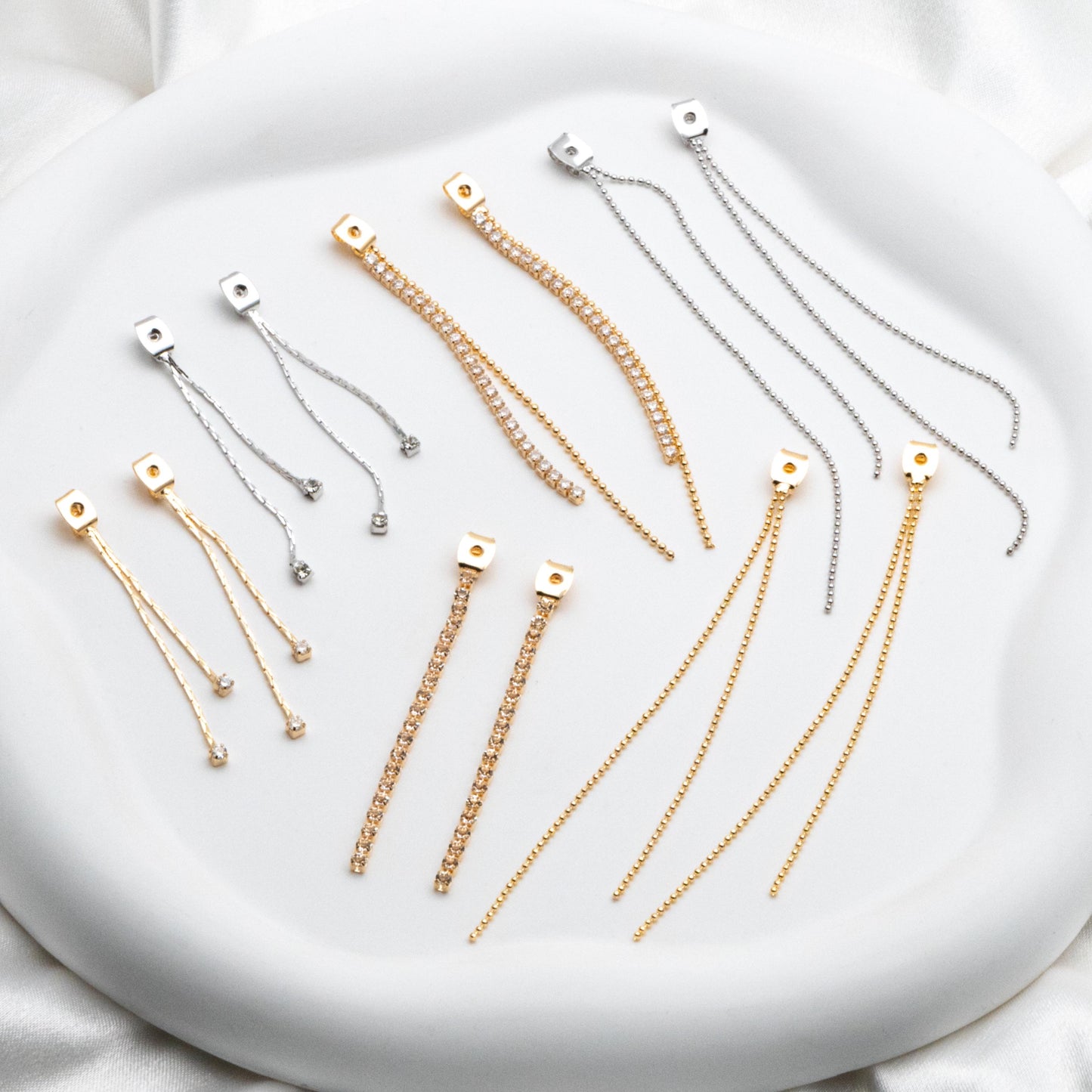 10pcs Trendy Tassel Ear Nuts, Tassel Ear Back Stoppers (GB-245)