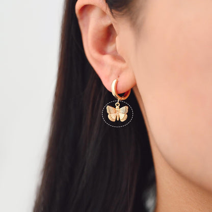 4pcs Delicate Butterfly Charms for Jewelry Making, Gold plated Butterfly Pendants (GB-3561)