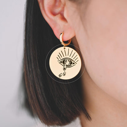 4pcs Gold Evil Eye Charm, 18K Gold plated Brass Eye Pendants (GB-1435)