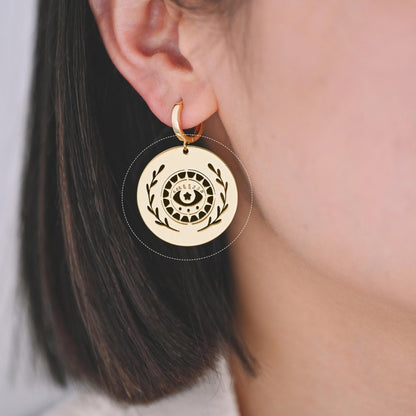 4pcs Gold Evil Eye Charm, 18K Gold plated Brass Eye Pendants (GB-1435)