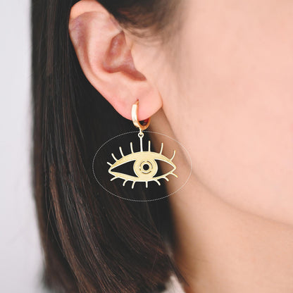 4pcs Gold Evil Eye Charm, 18K Gold plated Brass Eye Pendants (GB-1435)