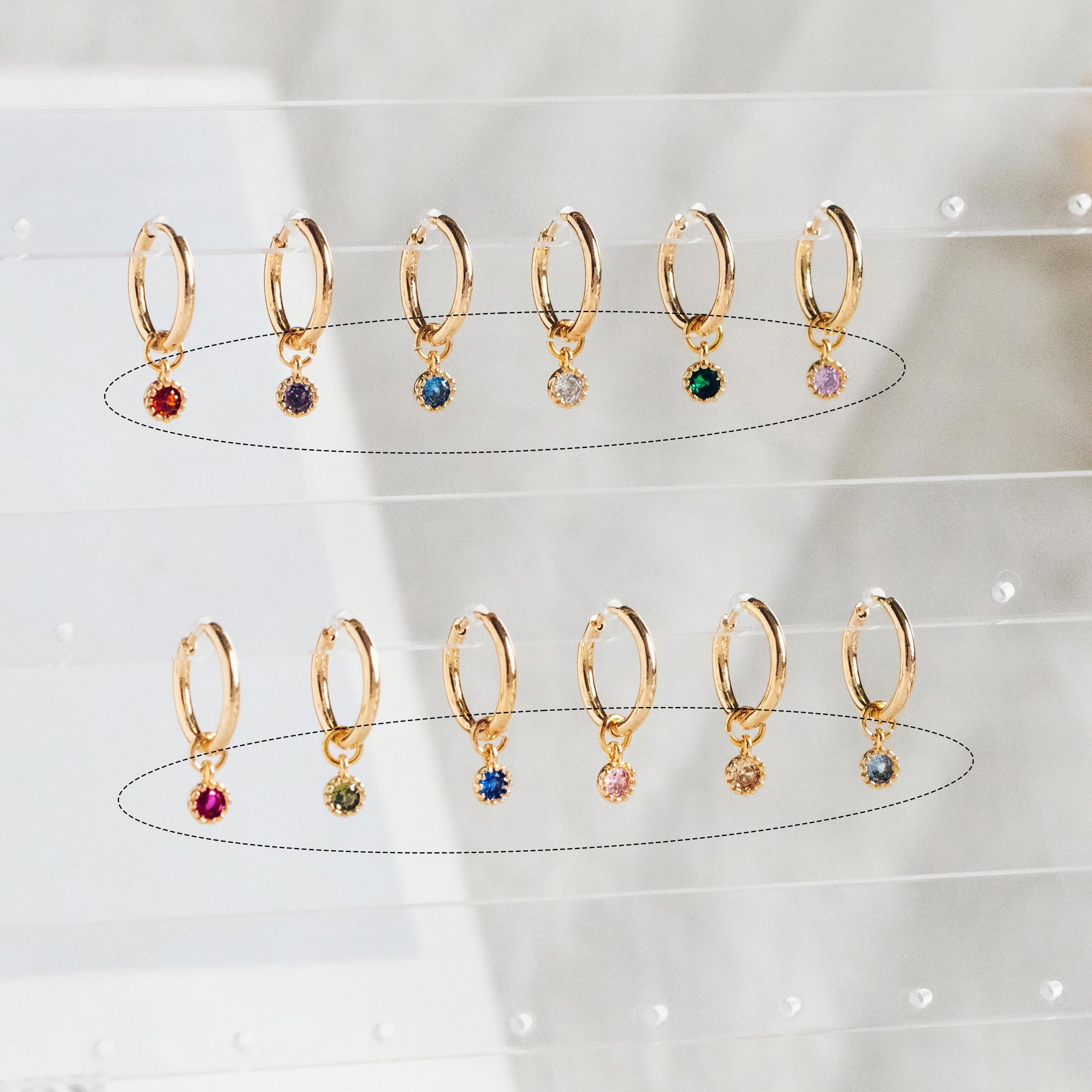 10pcs Gold Plated Round CZ Charms: Mini Cubic Zirconia Coin Pendant 4x6mm (GB-565)