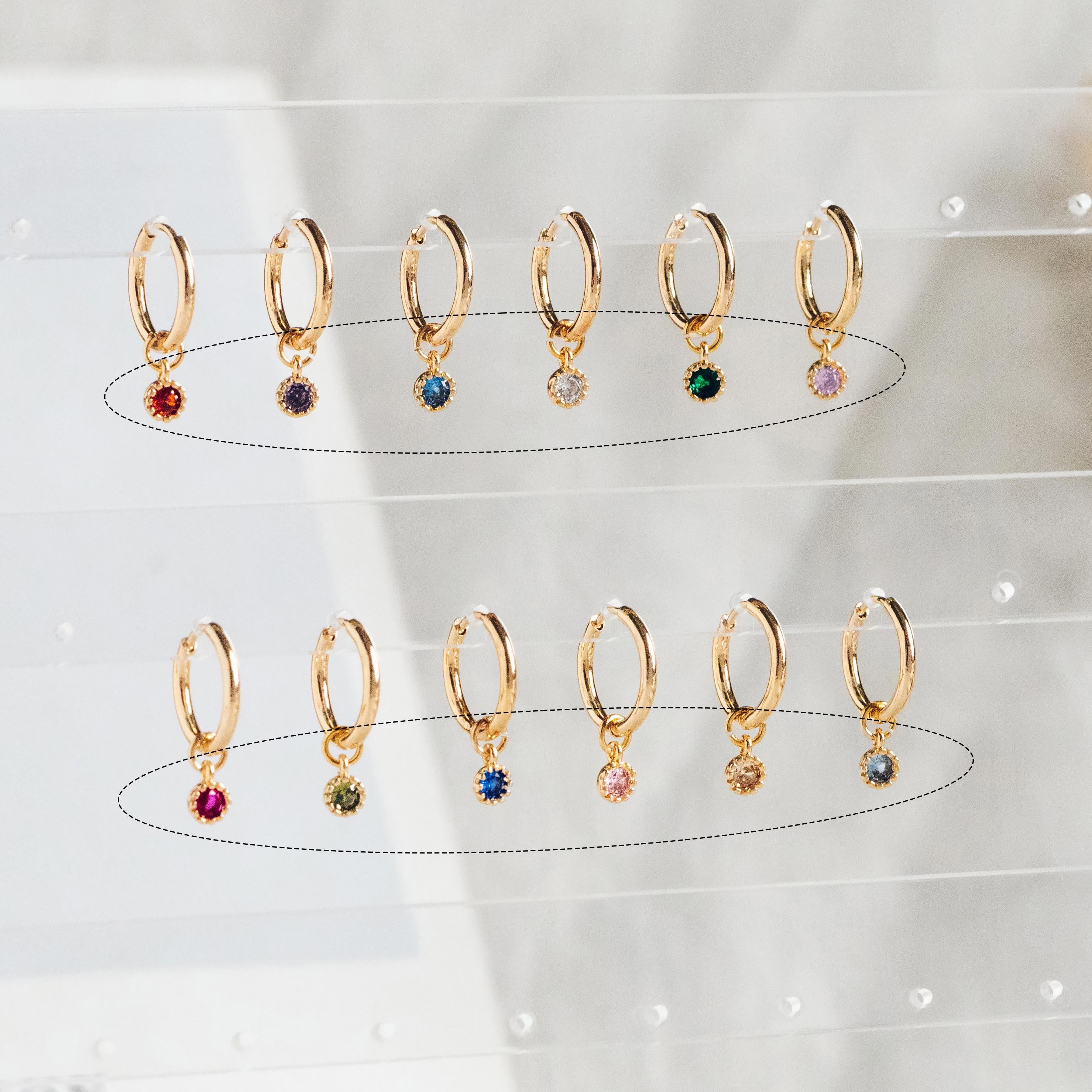 10pcs Gold Plated Round CZ Charms: Mini Cubic Zirconia Coin Pendant 4x6mm (GB-565)