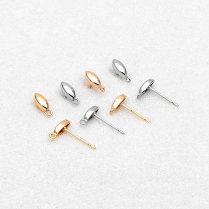 10pcs Gold/ Silver Marquise Ear Posts, Horse Eye Stud Earrings, Jewelry Making, Diy Material, Jewelry Supplies (GB-3722)