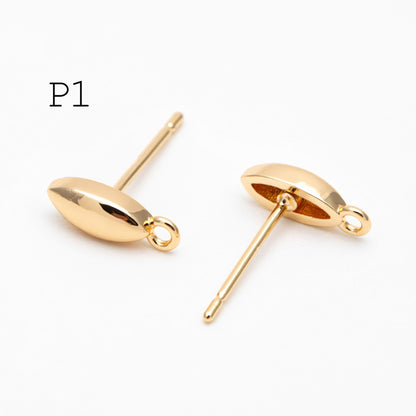 10pcs Gold/ Silver Marquise Ear Posts, Horse Eye Stud Earrings, Jewelry Making, Diy Material, Jewelry Supplies (GB-3722)