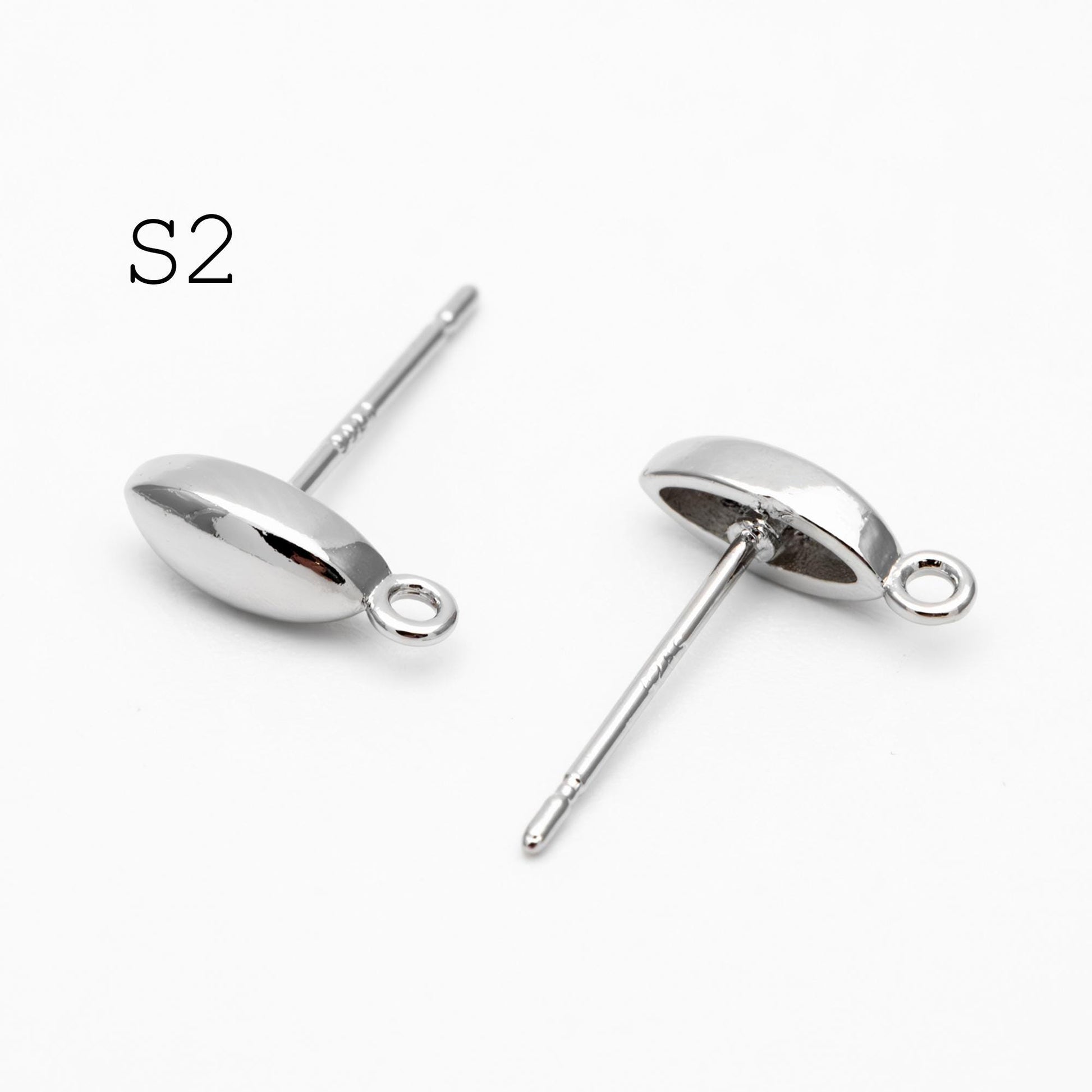 10pcs Gold/ Silver Marquise Ear Posts, Horse Eye Stud Earrings, Jewelry Making, Diy Material, Jewelry Supplies (GB-3722)