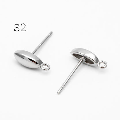 10pcs Gold/ Silver Marquise Ear Posts, Horse Eye Stud Earrings, Jewelry Making, Diy Material, Jewelry Supplies (GB-3722)