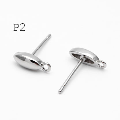 10pcs Gold/ Silver Marquise Ear Posts, Horse Eye Stud Earrings, Jewelry Making, Diy Material, Jewelry Supplies (GB-3722)