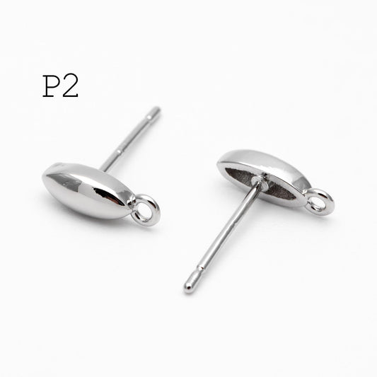 10pcs Gold/ Silver Marquise Ear Posts, Horse Eye Stud Earrings, Jewelry Making, Diy Material, Jewelry Supplies (GB-3722)