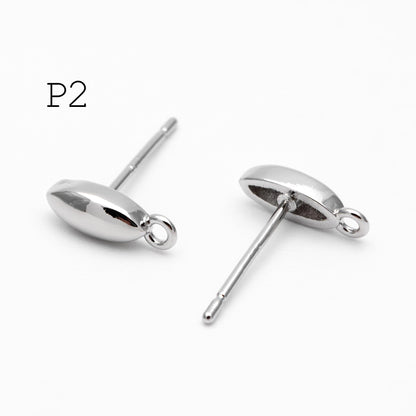 10pcs Gold/ Silver Marquise Ear Posts, Horse Eye Stud Earrings, Jewelry Making, Diy Material, Jewelry Supplies (GB-3722)