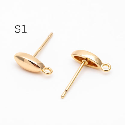 10pcs Gold/ Silver Marquise Ear Posts, Horse Eye Stud Earrings, Jewelry Making, Diy Material, Jewelry Supplies (GB-3722)