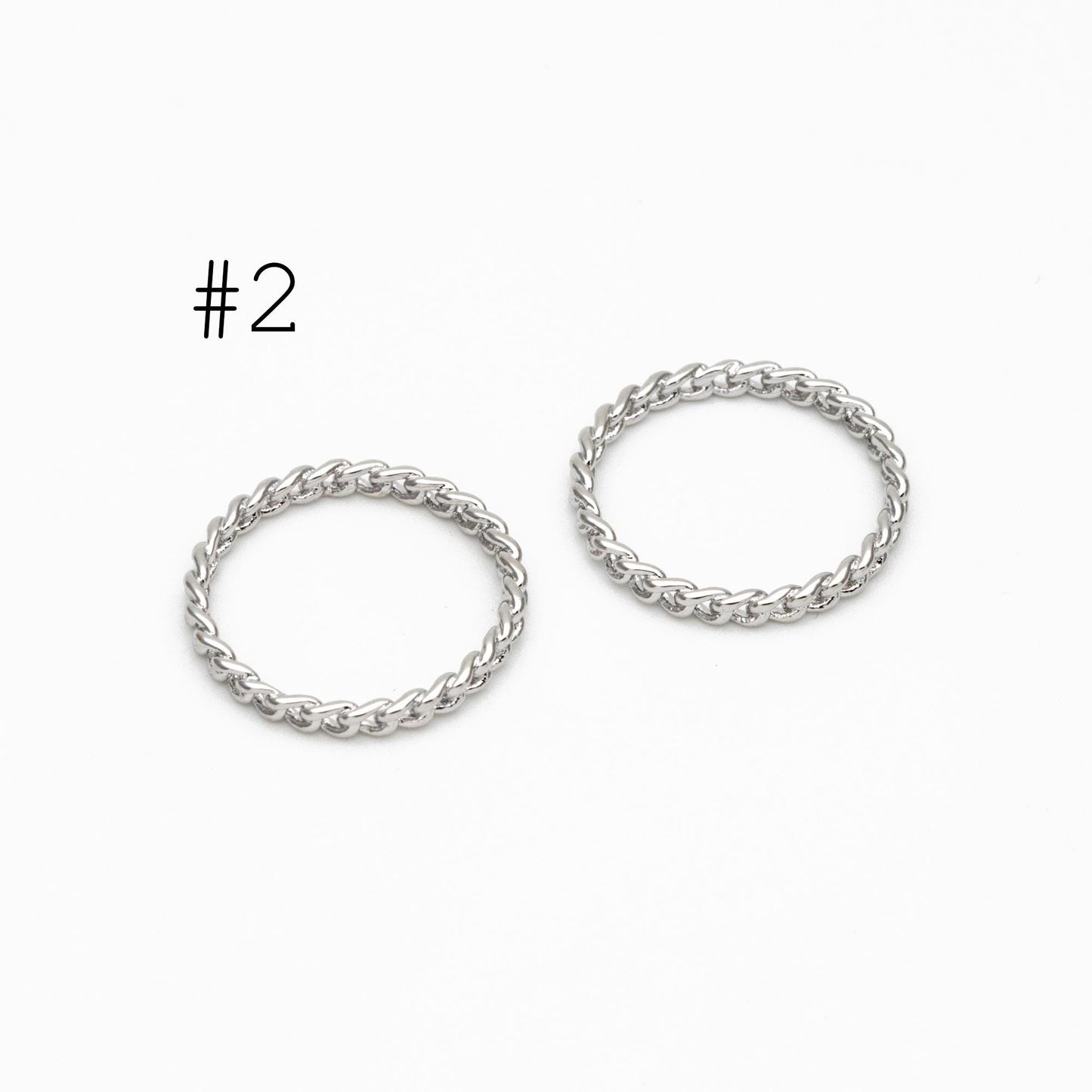 4pcs Gold/ Silver tone Ring 20mm Round, Gold/ Rhodium plated Brass, Closed Dangle Circle Charm Connectors (#JZ-036)