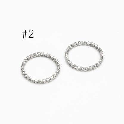 4pcs Gold/ Silver tone Ring 20mm Round, Gold/ Rhodium plated Brass, Closed Dangle Circle Charm Connectors (#JZ-036)