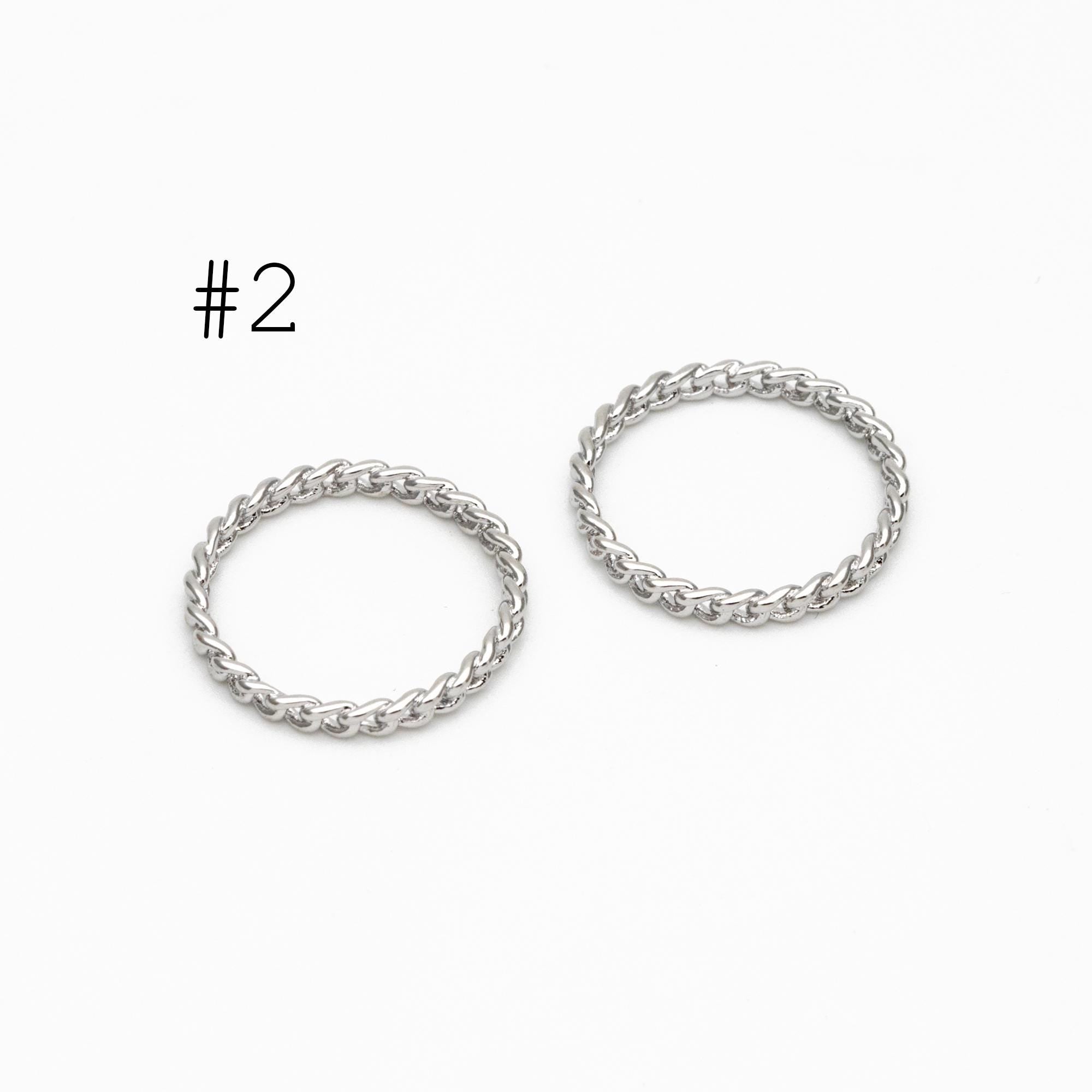 4pcs Gold/ Silver tone Ring 20mm Round, Gold/ Rhodium plated Brass, Closed Dangle Circle Charm Connectors (#GB-352)