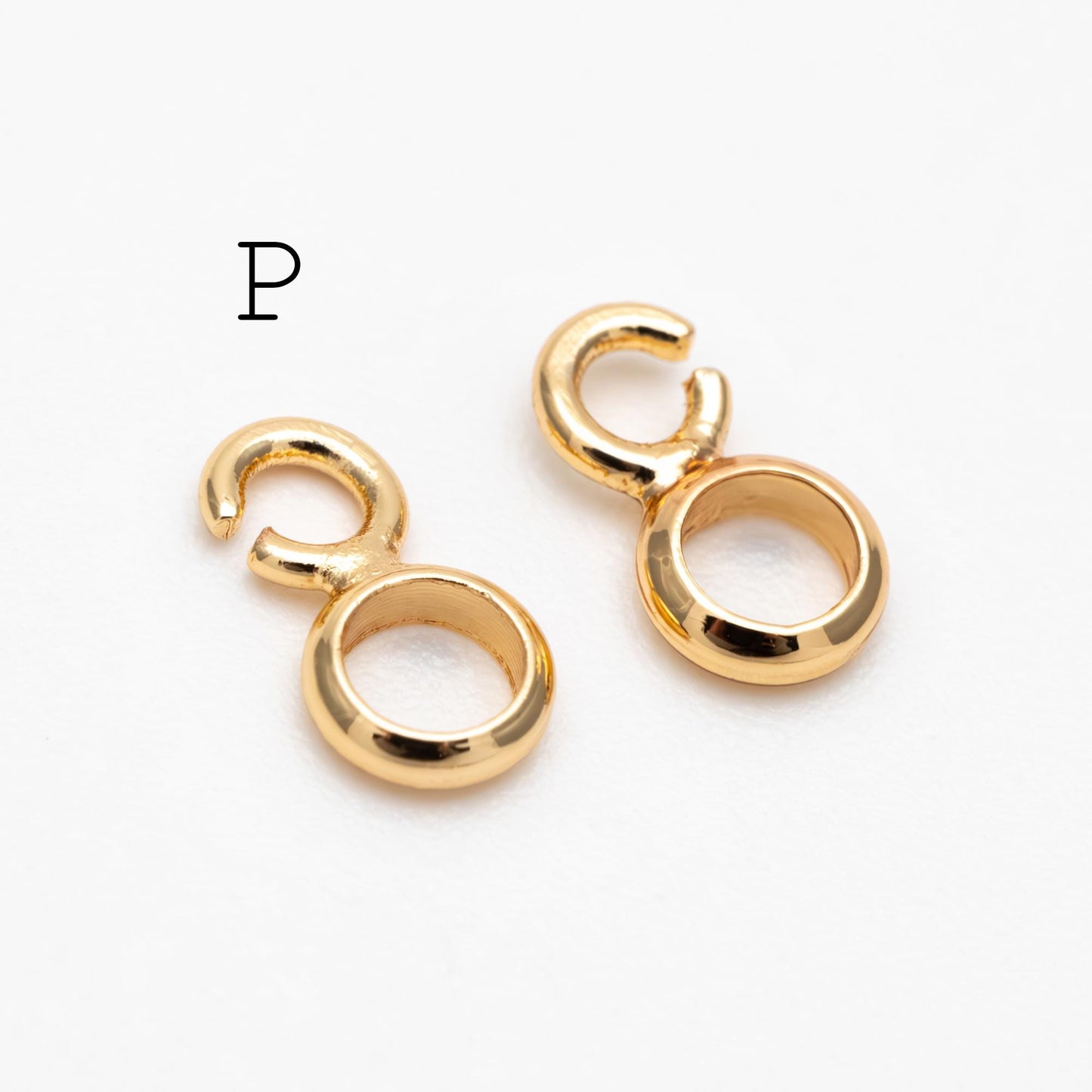 10pcs Gold plated Brass Circle Connectors 7x4mm, Can Add Charms to Huggie Earrings (GB-4654)