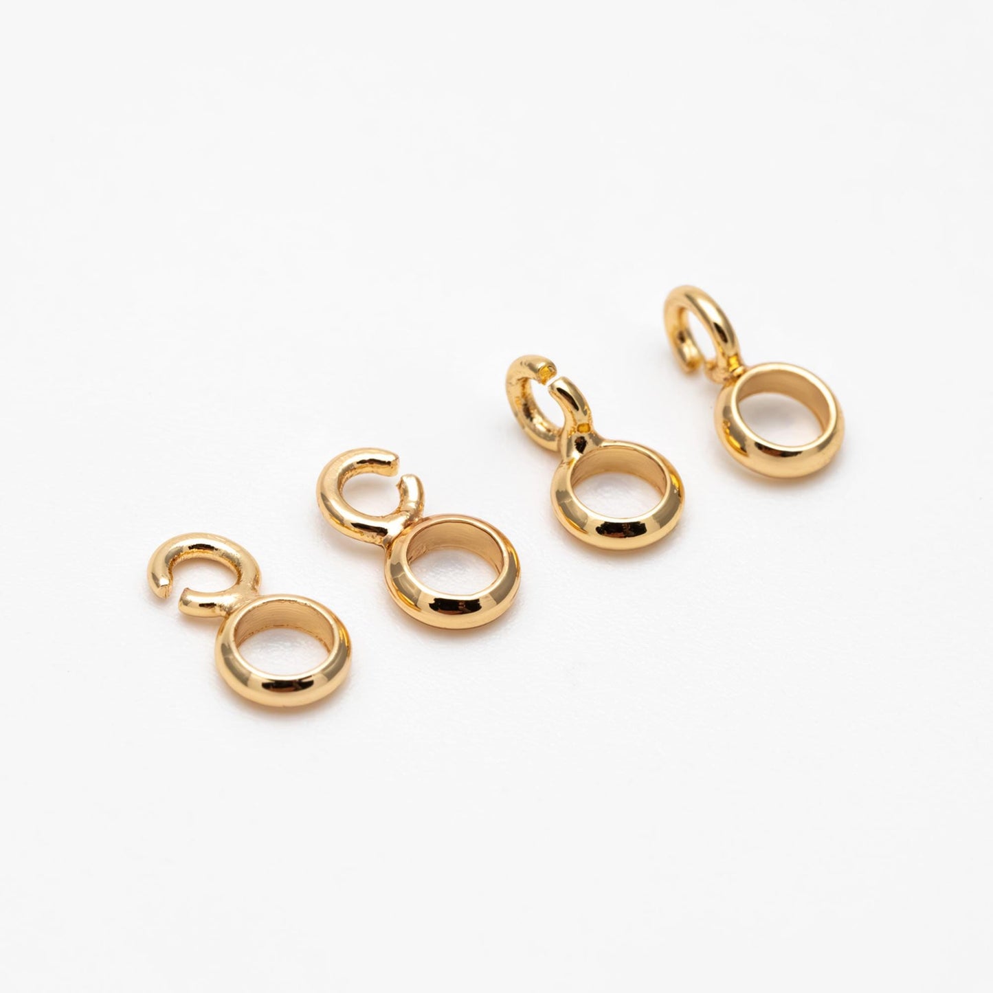 10pcs Gold plated Brass Circle Connectors 7x4mm, Can Add Charms to Huggie Earrings (GB-4654)