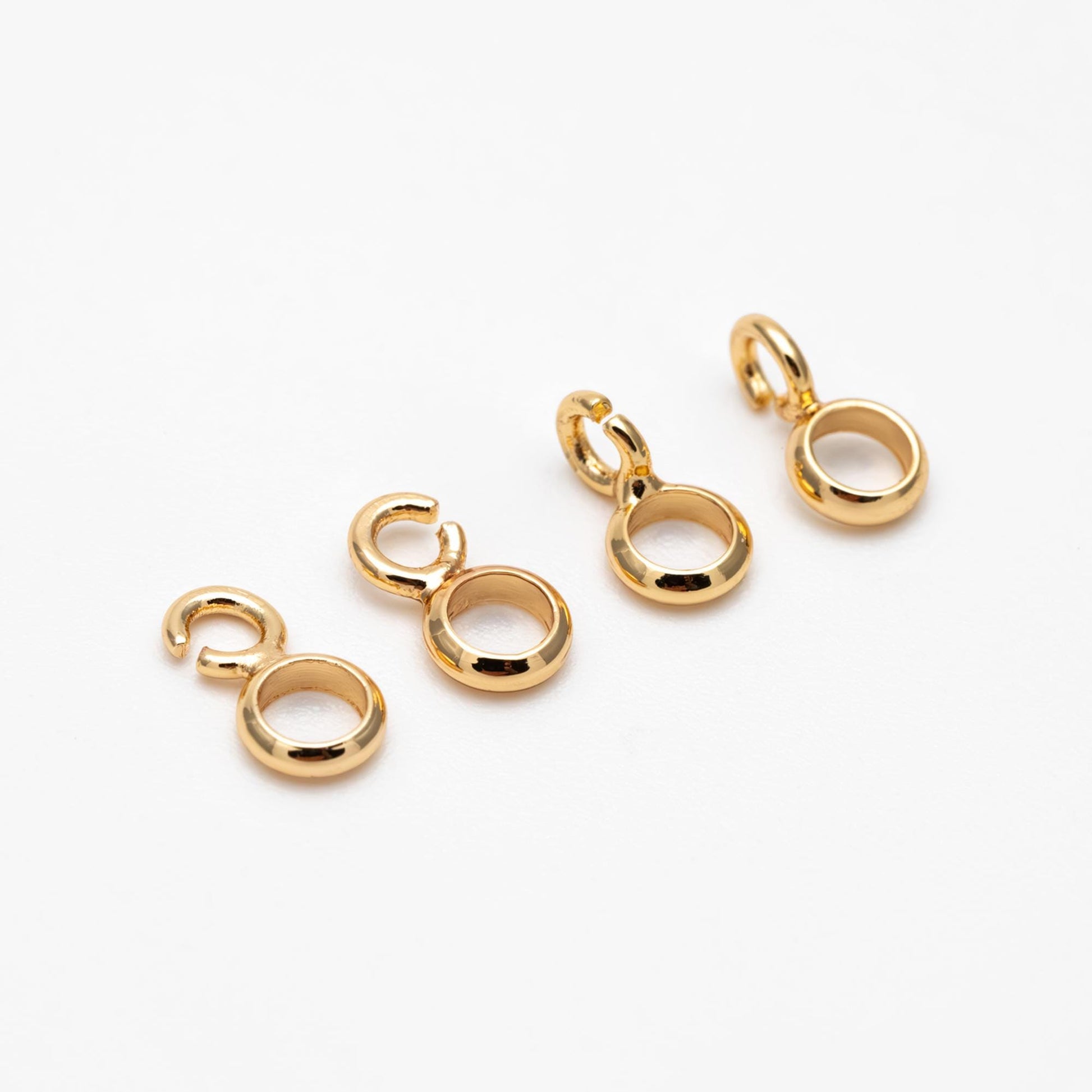 10pcs Gold plated Brass Circle Connectors 7x4mm, Can Add Charms to Huggie Earrings (GB-4654)
