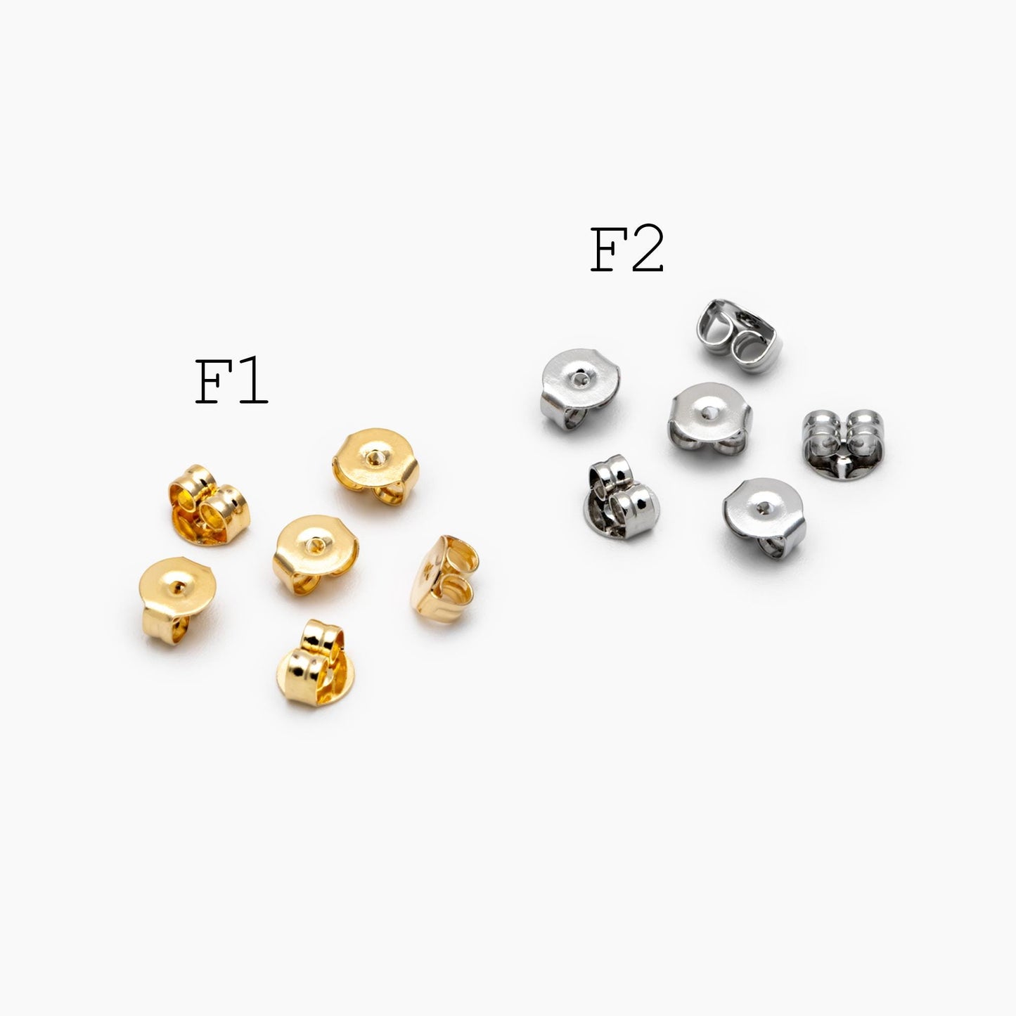 20pcs Gold/ Rhodium plated Ear Nuts, Earring Back Stoppers, Jewelry Findings Wholesale (#GB-651)
