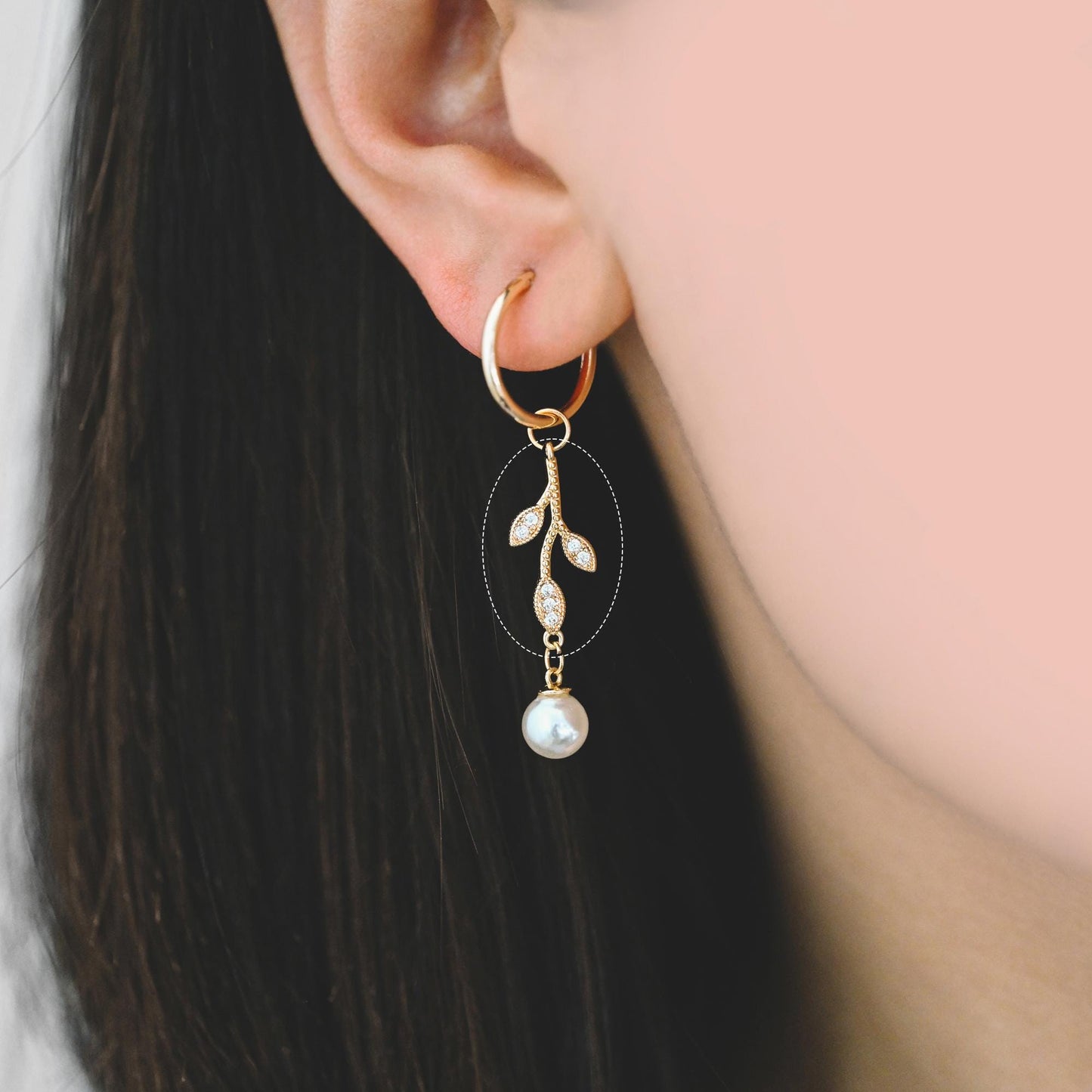 10pcs CZ pave Gold Leaf Charm Connectors , 18K Gold plated Brass Branch Pendants (GB-3145)