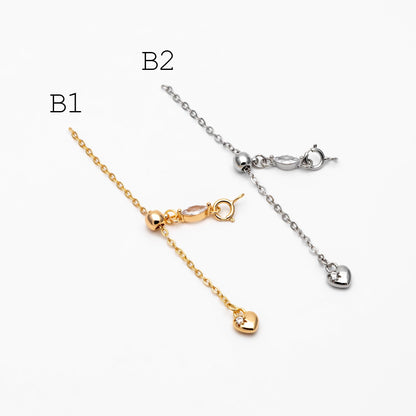 10pcs Gold/ Silver Tone Lobster Claw Clasps with Extender Chain , Gold/ Rhodium plated Brass, Necklace Bracelet Extension Chain (GB-100)