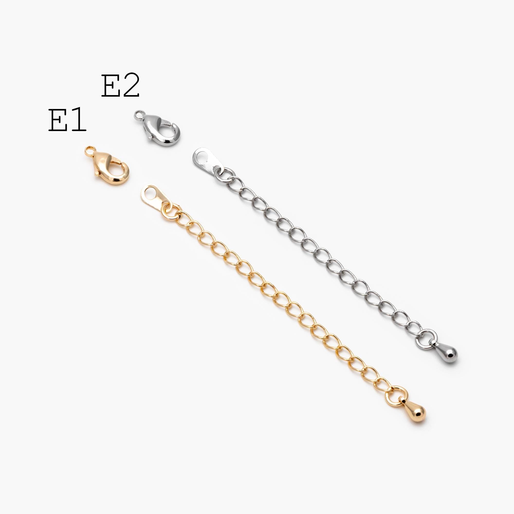 10pcs Gold/ Silver Tone Lobster Claw Clasps with Extender Chain , Gold/ Rhodium plated Brass, Necklace Bracelet Extension Chain (GB-100)