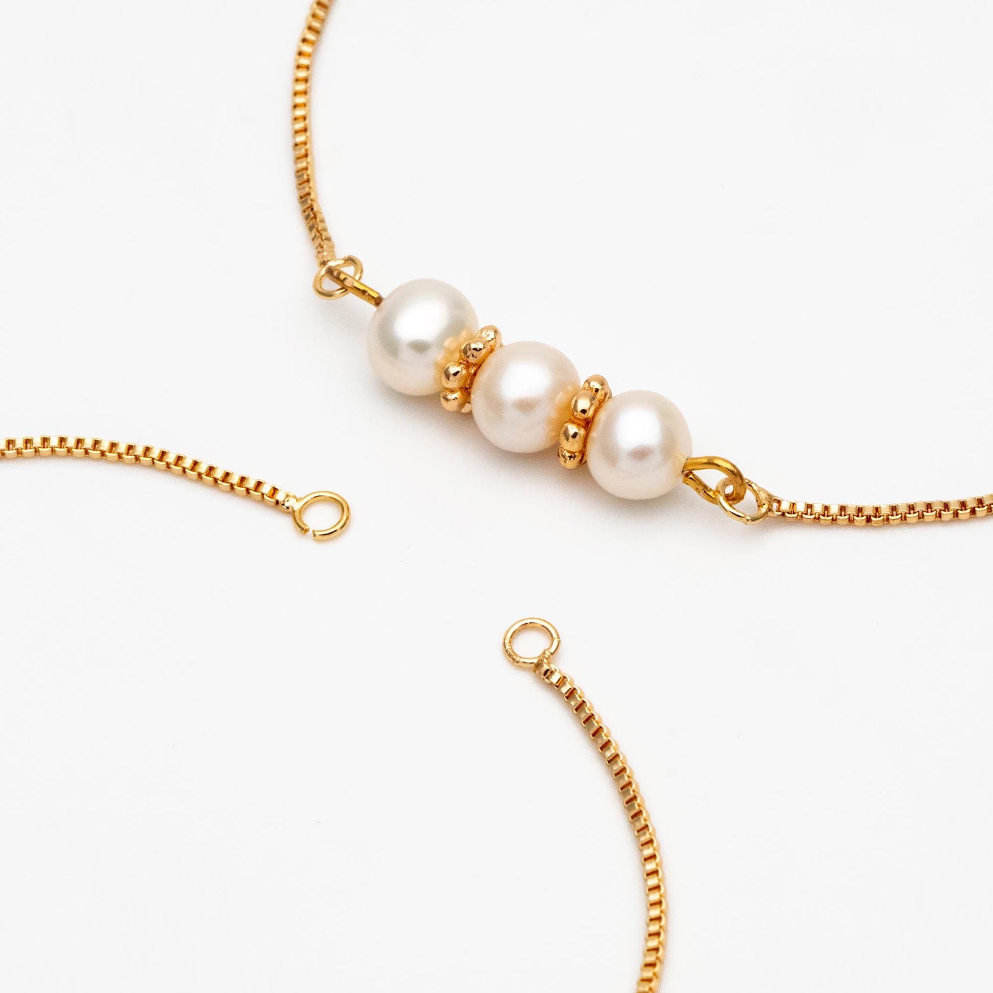 10pcs Gold/ Silver/ Rose gold Sliding Adjustable Bracelet Making Chain, Half-finished Bracelet with Rubber Stopper Beads (GB-269)