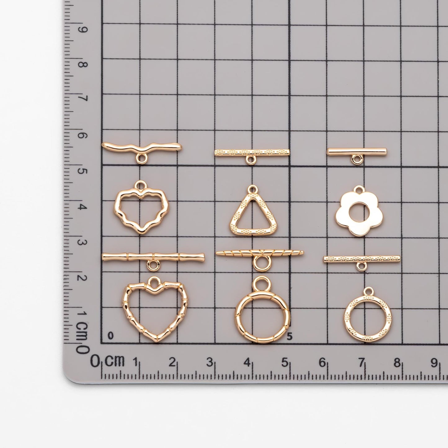 10pcs Gold Toggle Clasp, Jewelry Clasp, 18K Gold Plated Brass, Close Clasp (GB-1285)