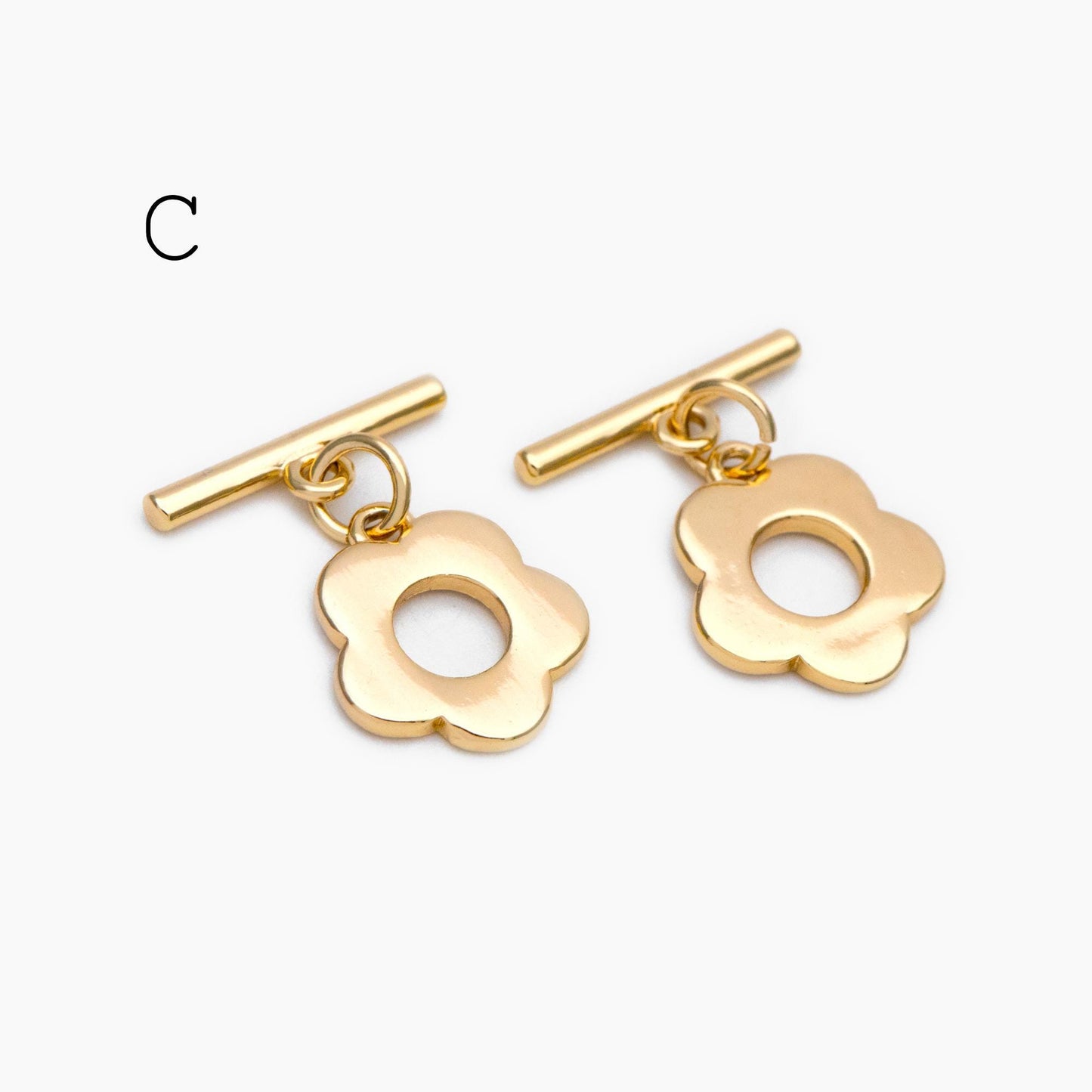 10pcs Gold Toggle Clasp, Jewelry Clasp, 18K Gold Plated Brass, Close Clasp (GB-1285)