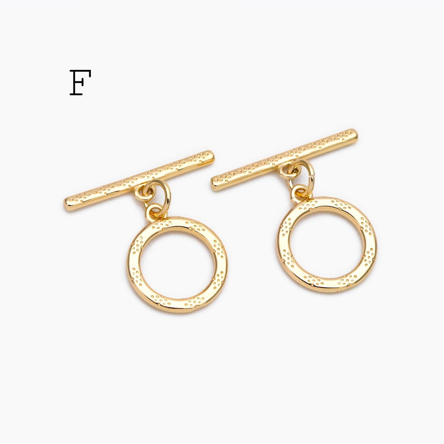 10pcs Gold Toggle Clasp, Jewelry Clasp, 18K Gold Plated Brass, Close Clasp (GB-1285)
